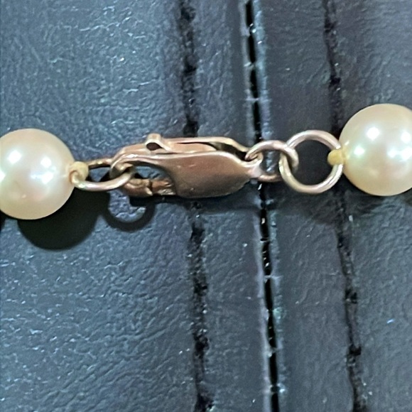 Sterling 925 AU and faux pearl necklace - Picture 5 of 6